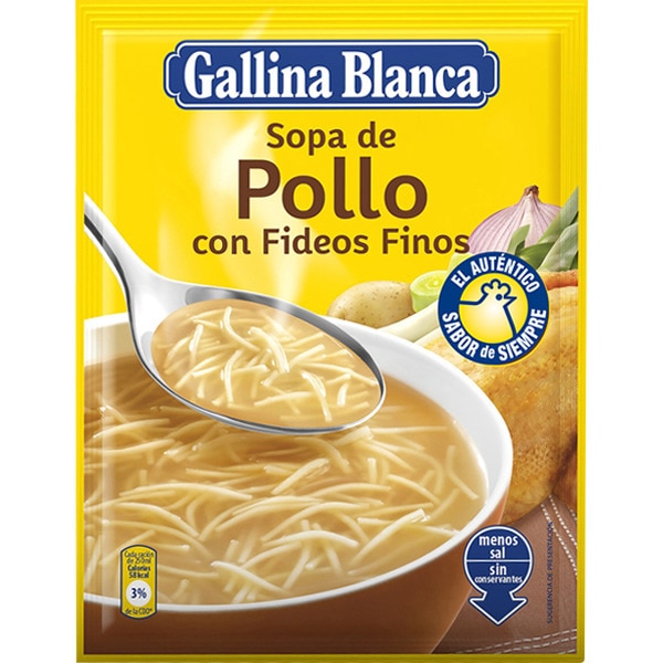 SOPA POLLO CON FIDEOS "GALLINA BLANCA" 